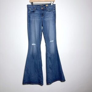 Level 99‎ Jeans Womens Dahlia Flare Leg 29 Blue Distressed Retro 70s Festival